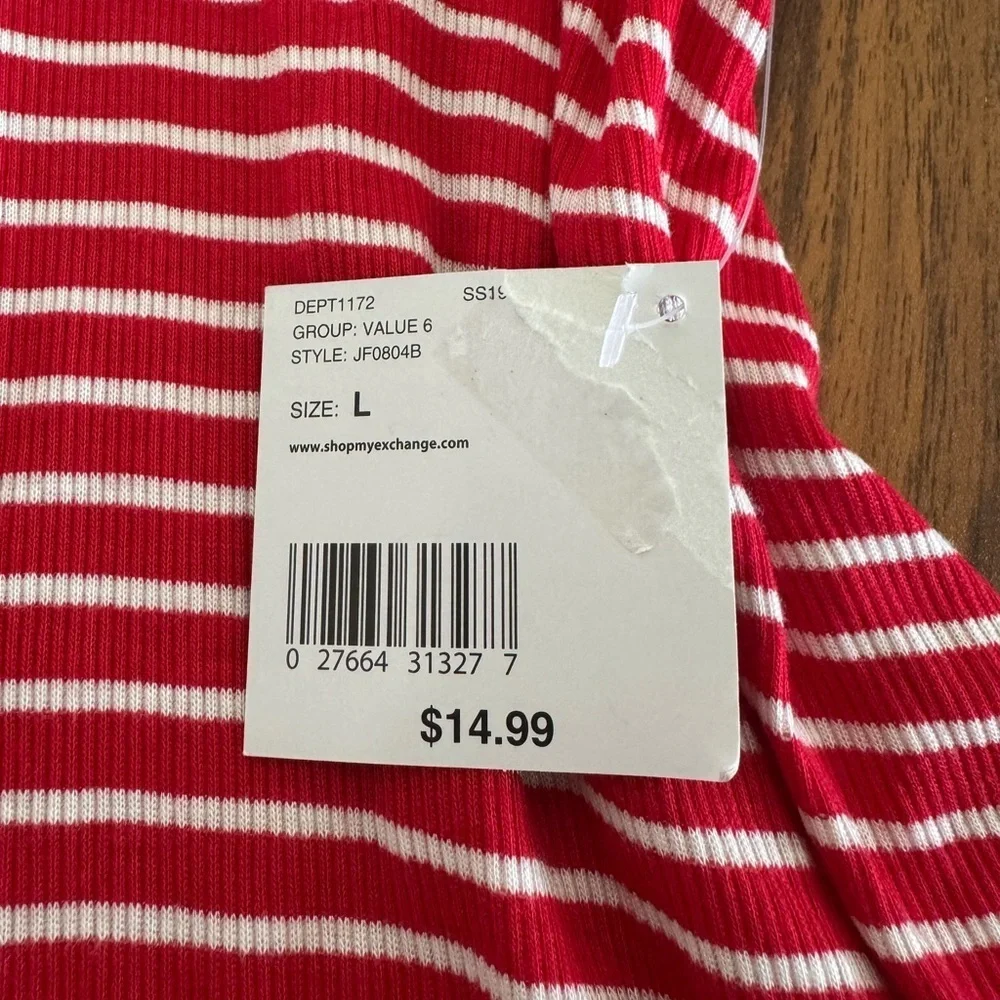 Red and White Striped Dress Women’s Size Large - Picture 8 of 8